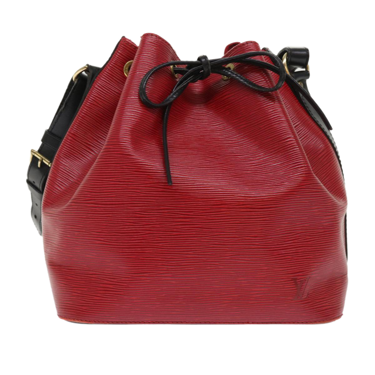 Louis Vuitton Epi Petit Noe Shoulder Bag Bicolor Black Red M44172 Lv Auth 46773